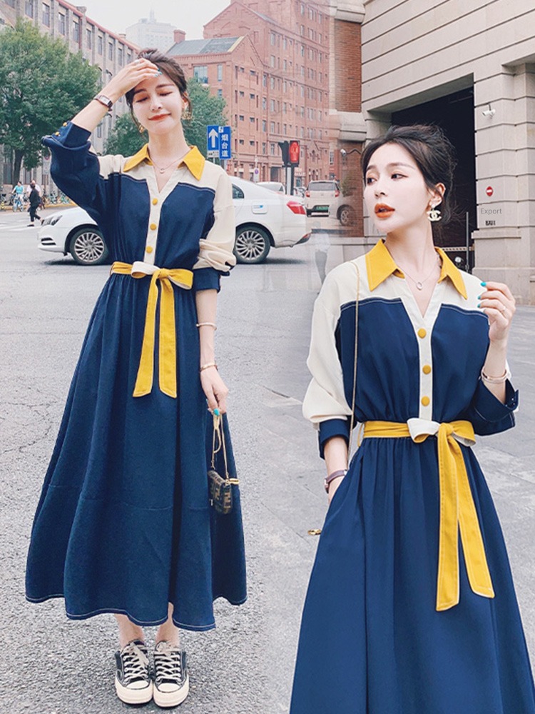 early spring Autumn clothes The new Show thin French Long sleeve Dress