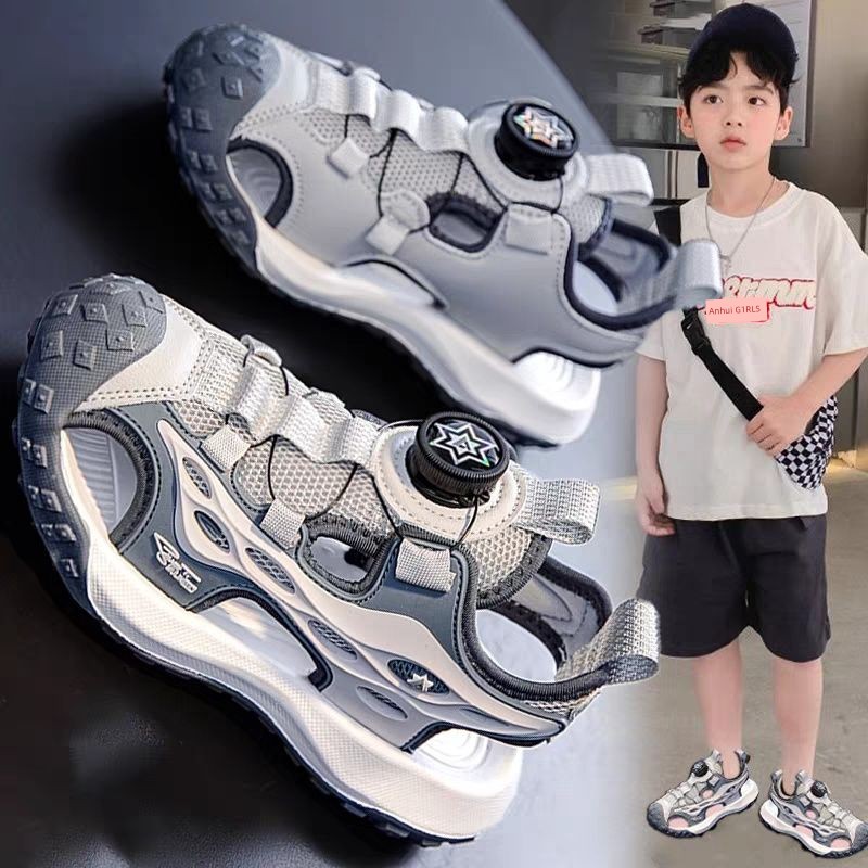 Boys' Closed-Toe Sandals 2026 Summer New Non-Slip Children's Sports Beach Shoes for Older Kids Stylish Boys' Sandals