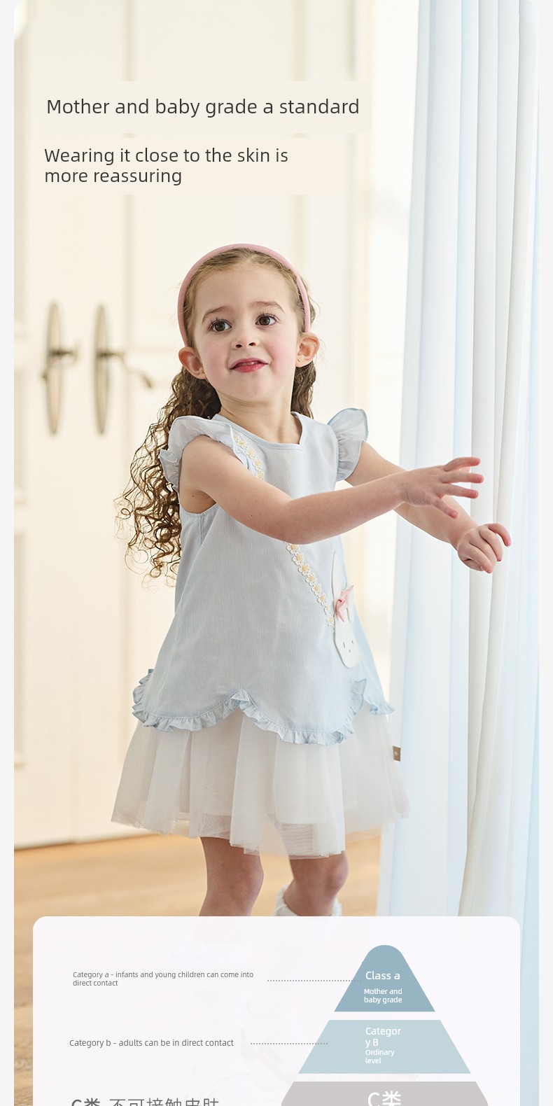 David Bella Girls' Summer Dress New Style Lyocell Cool Gauze Skirt Blue Princess Dress Baby Girl Dress — 12