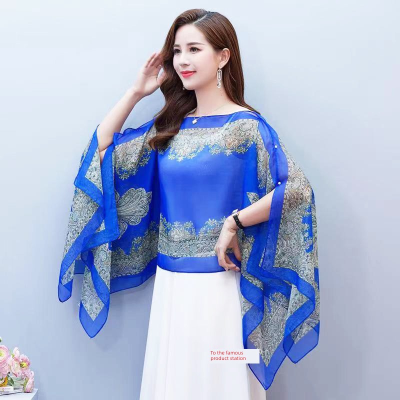 summer fashion female Sunscreen Shawl Mom's money Silk scarf
