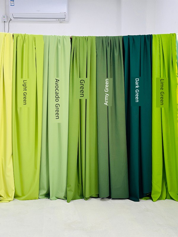 New Chinese-Style Tea Room Wedding Fabric Tablecloth Decoration Ceiling Hanging Green Cloth Curtain National Style Scene Arrangement Non-Transparent