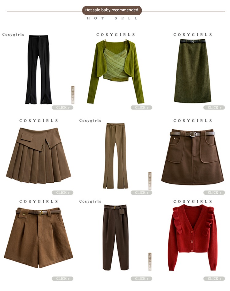 Early autumn new pattern Retro temperament High waist A word skirt