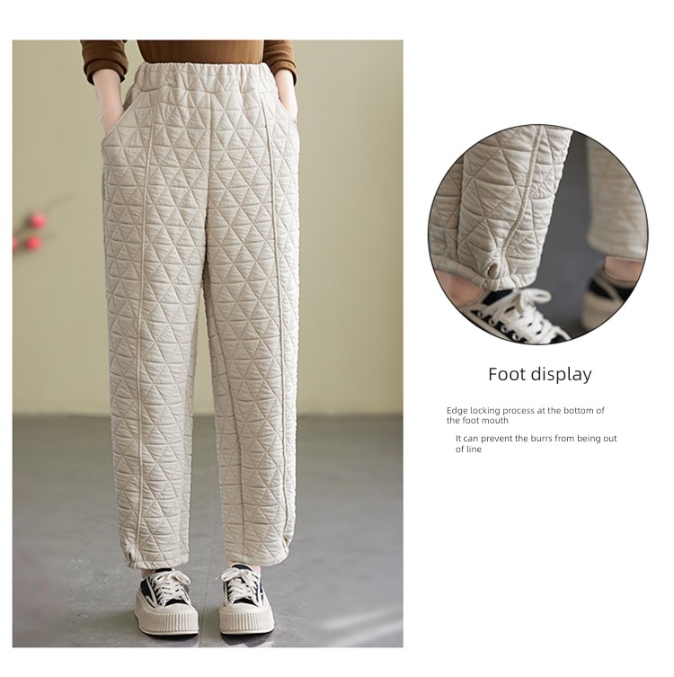 winter easy Show thin thickening cotton-padded trousers