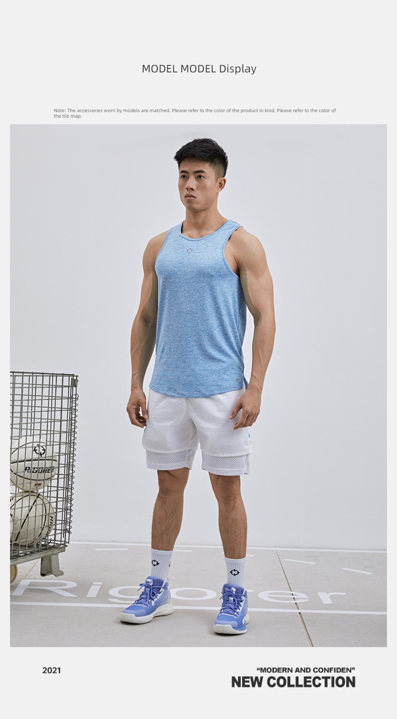 Quasi person muscle Self-cultivation Sleeveless T-shirt motion vest