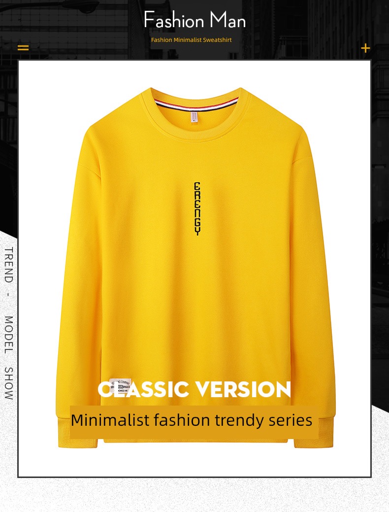 male tide ins Spring and Autumn Condom black Round neck Sweater