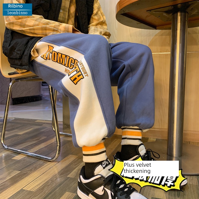 Side letter printing Korean version trend Bomb Street sweatpants