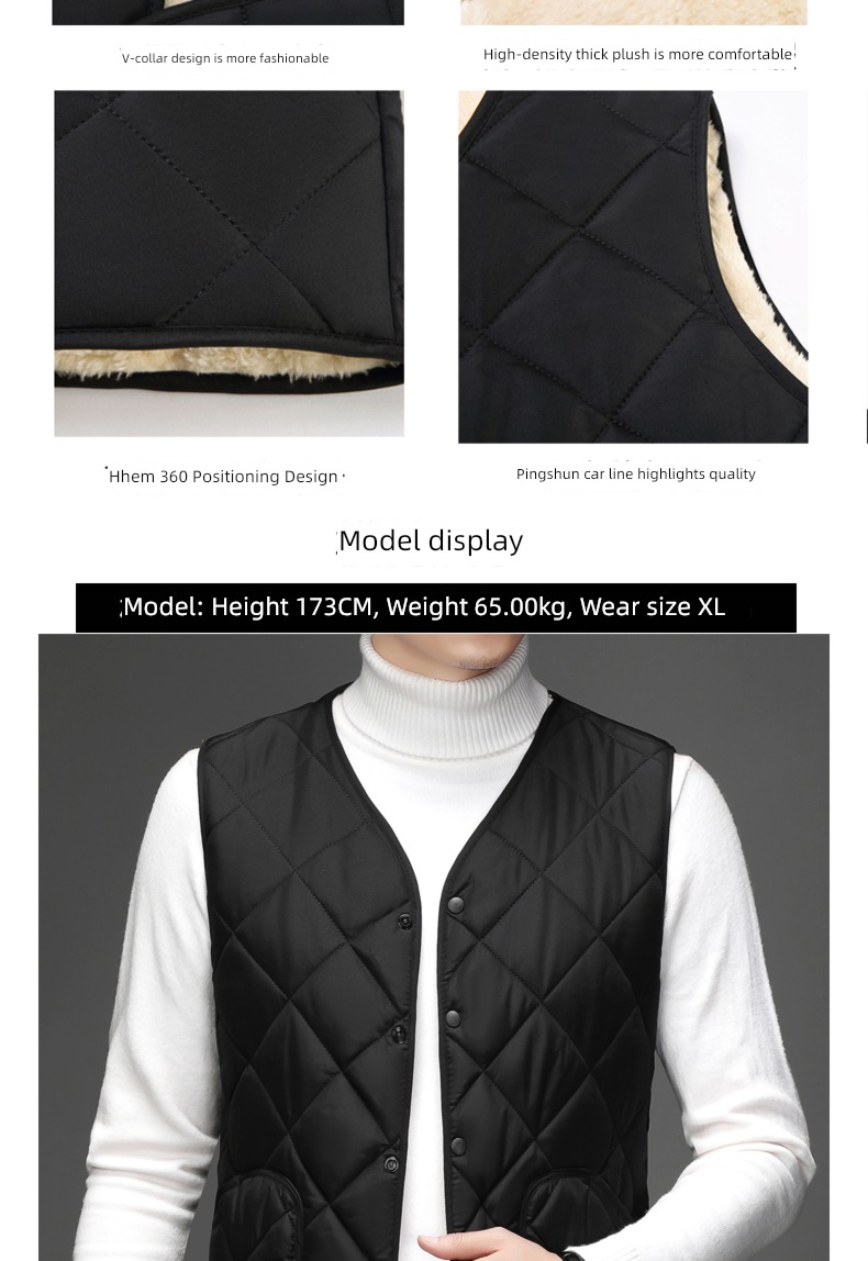 thickening Autumn and winter keep warm Down cotton Self-cultivation Sleeveless Vest