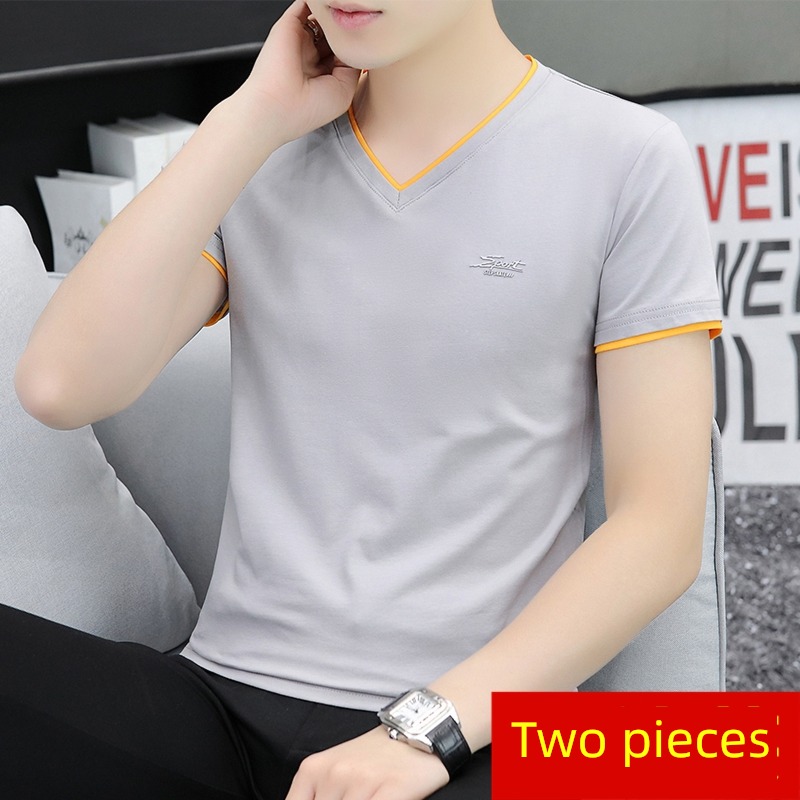 High grade pure cotton man trend handsome Short sleeve T-shirt
