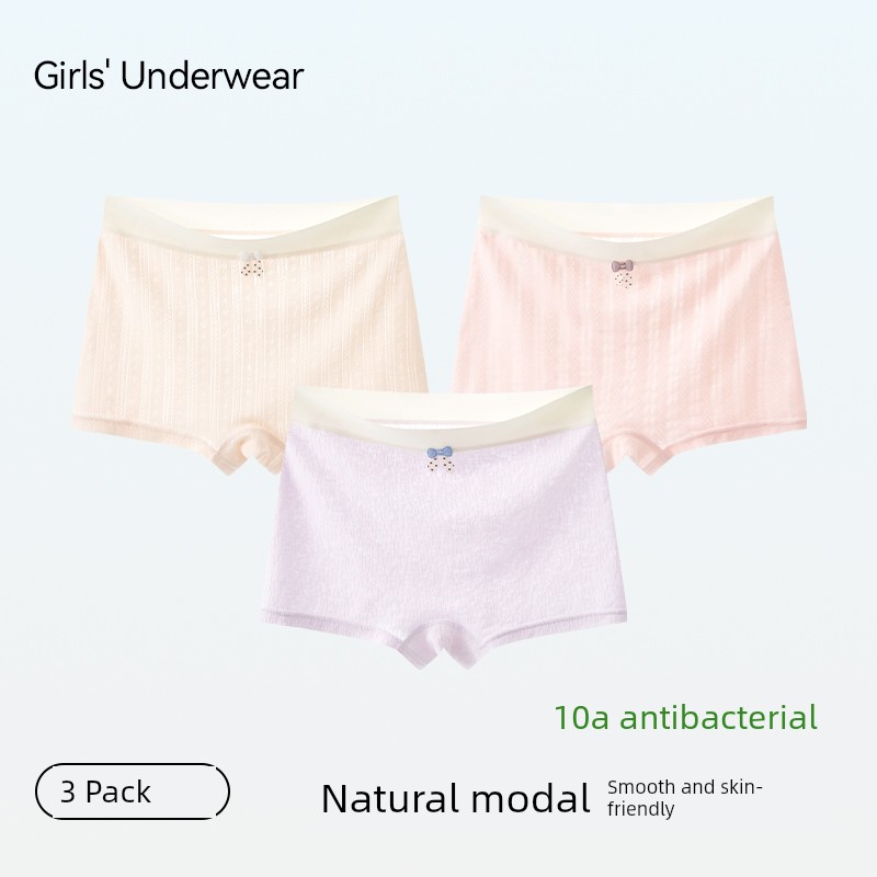 Girls' Underwear, Ice Silk Modal, Medium and Large Children's Boxer Briefs, Summer Thin Style, for Teenagers in the Developmental Period, 12 Years Old — 7
