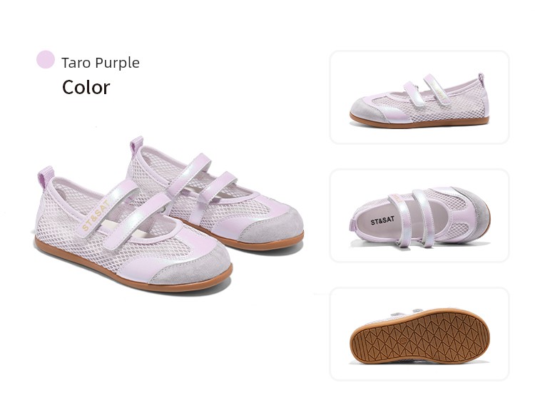 Saturday Kids' Shoes Children's Mary Jane Girls' Breathable Mesh Sandals Summer Velcro Ballet Style Casual Shoes — 15