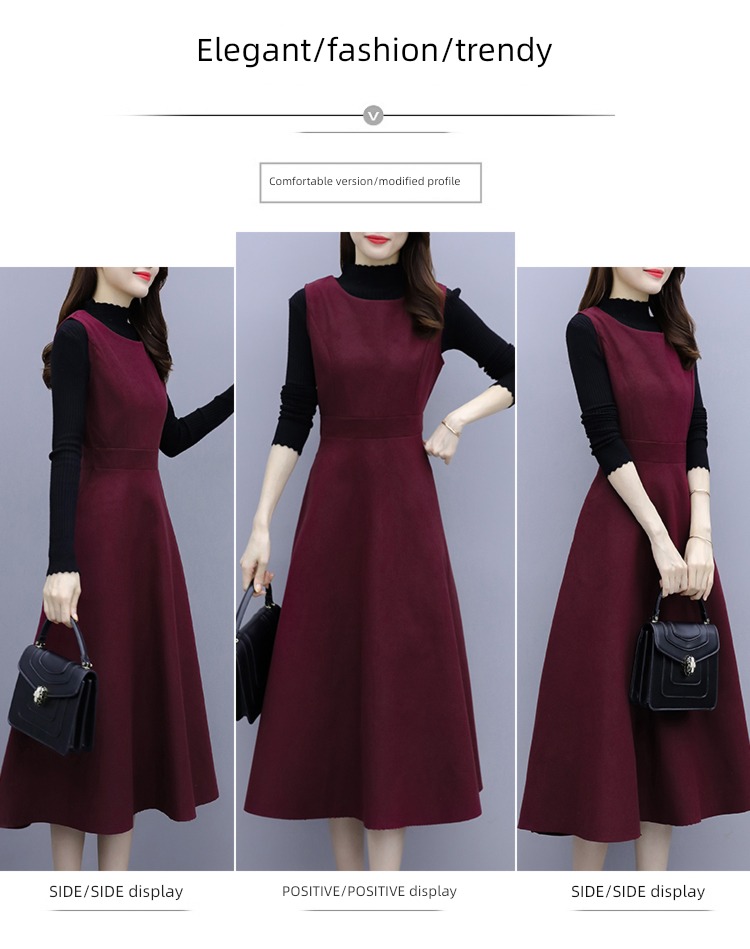 French Wool Undershirt Long sleeve Two piece suit straps
