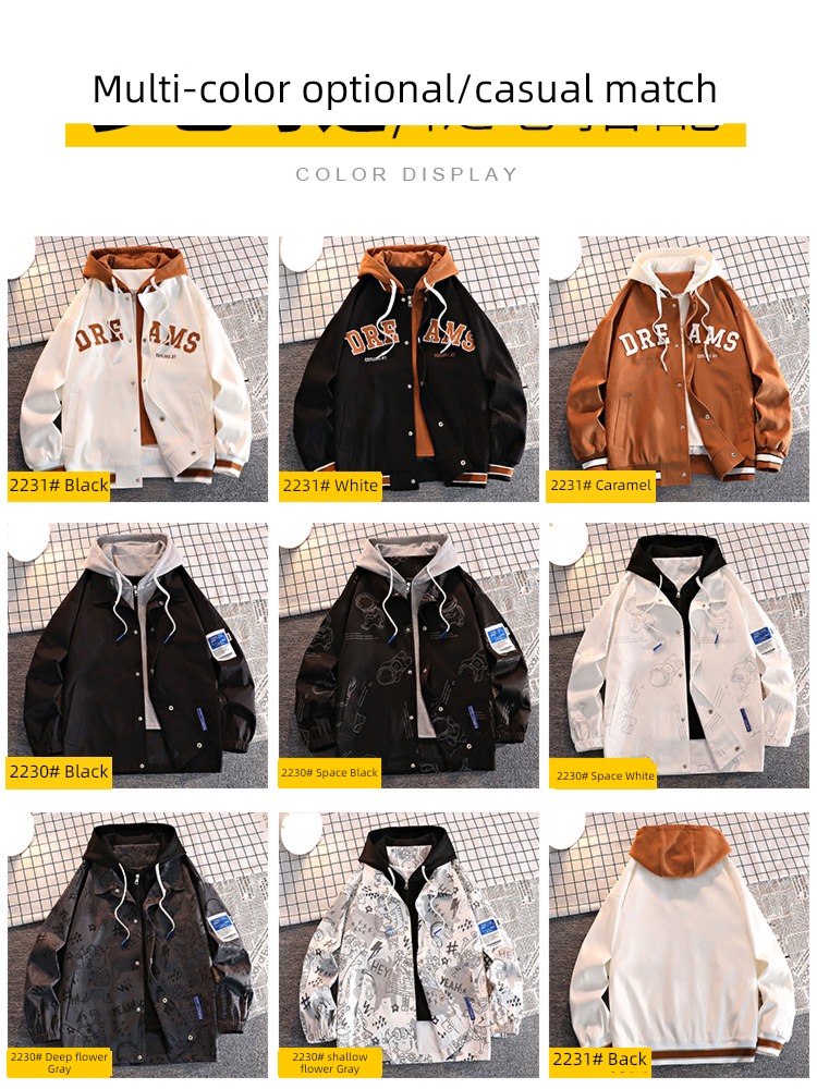 NGGGN Spring and Autumn Men's style leisure time Jacket loose coat