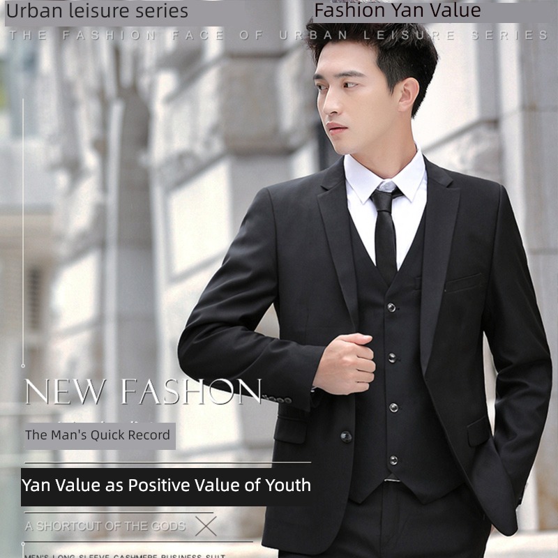 business affairs Korean version Self-cultivation groomsman marry man 's suit suit
