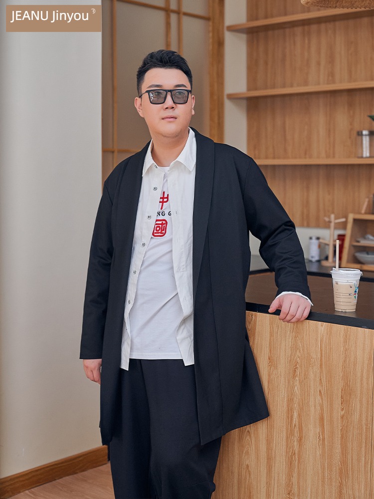 Jinyou Autumn and winter Medium and long term business affairs Cardigan Windbreaker loose coat
