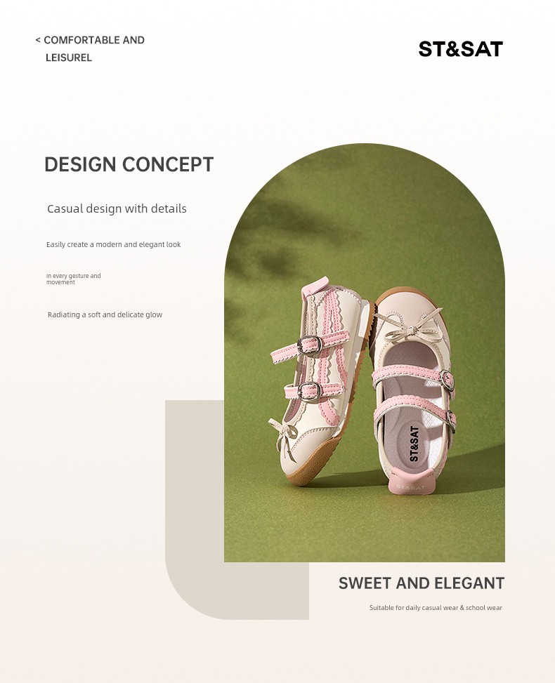 Saturday Kids' Shoes for Girls, Spring and Autumn Mary Jane Shoes, 2026 New Fashionable Children's Leather Shoes, Lightweight Flat Shoes — 3