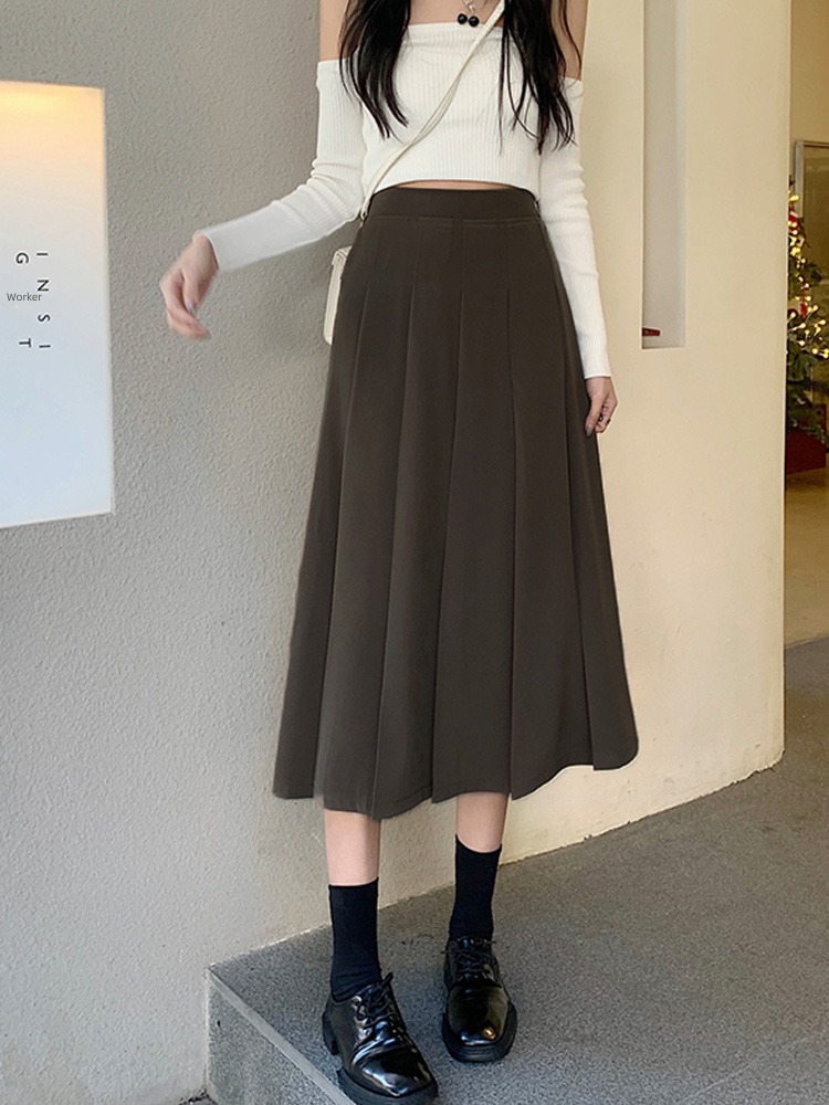 Fat mm pear-shaped body  easy Medium and long term Pleated skirt