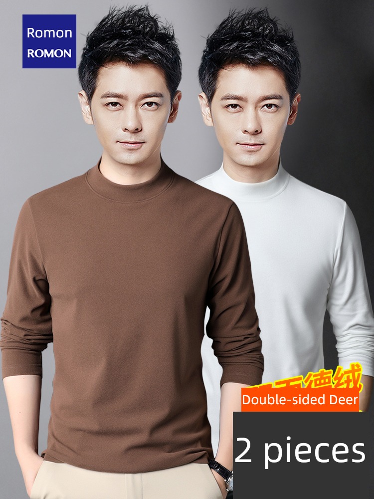 man Half height Middle collar keep warm Undershirt Long sleeve T-shirt