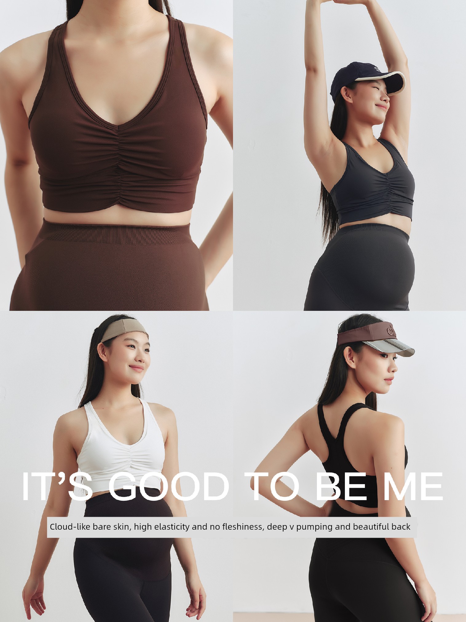 Sellynear Maternity Sports Bra, Fashionable New Style with Chest Pads and Pleated Design, Pregnancy Fitness and Yoga Vest