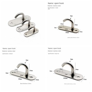 Stainless Steel Open-Ended Long Oval Hook Black Top Hook Sandbag Projection Screen Ceiling Fan Hook