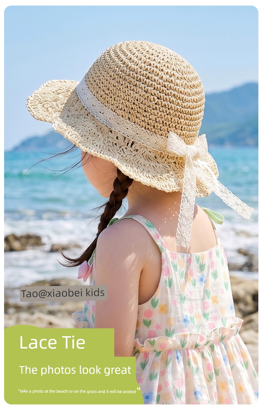 Girls' Straw Hats, Kidsren's Sun Protection Hats, Summer Baby Hats, Baby Sun Hats, Lace Woven Hats, Girls' Sun Hats — 4