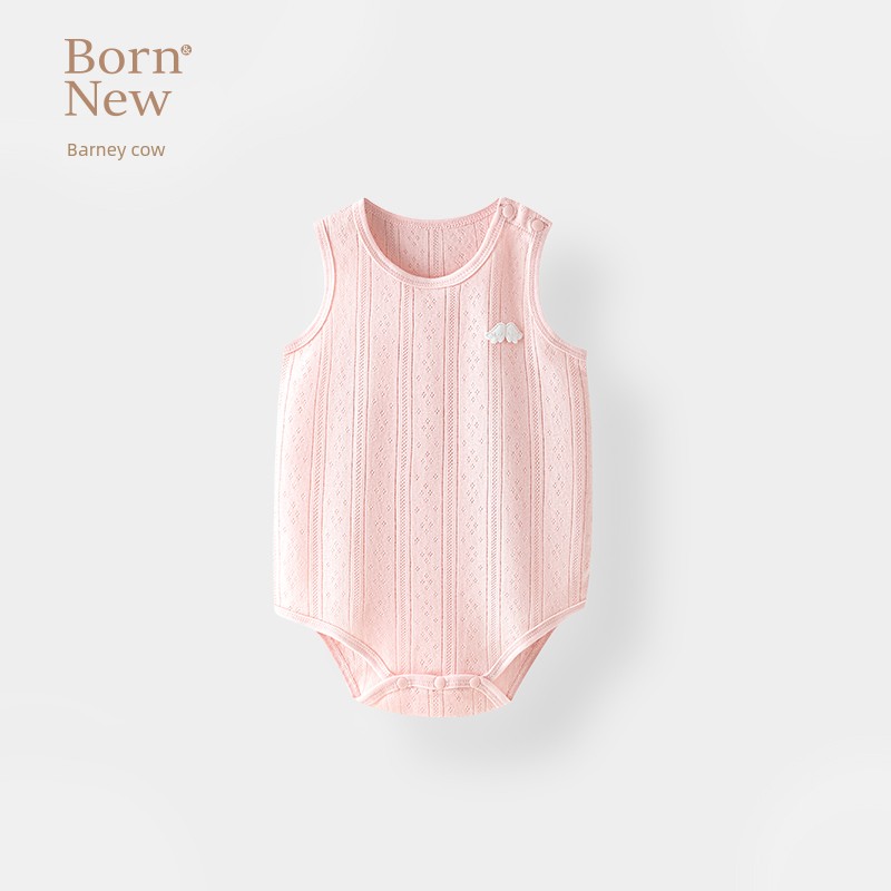 Baby Vest Romper Summer Thin Sleeveless Unisex Baby Triangle Romper Pure Cotton Newborn Onesie — 7