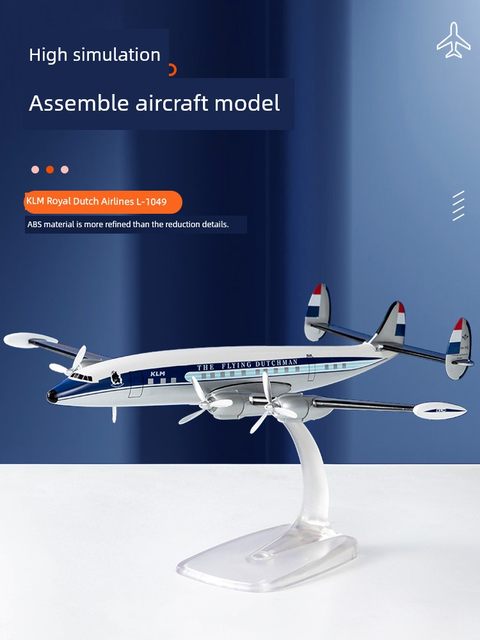 Simulated ABS assembled aircraft model L-1049 KLM DASH8Q300 Air New Zealand ornaments