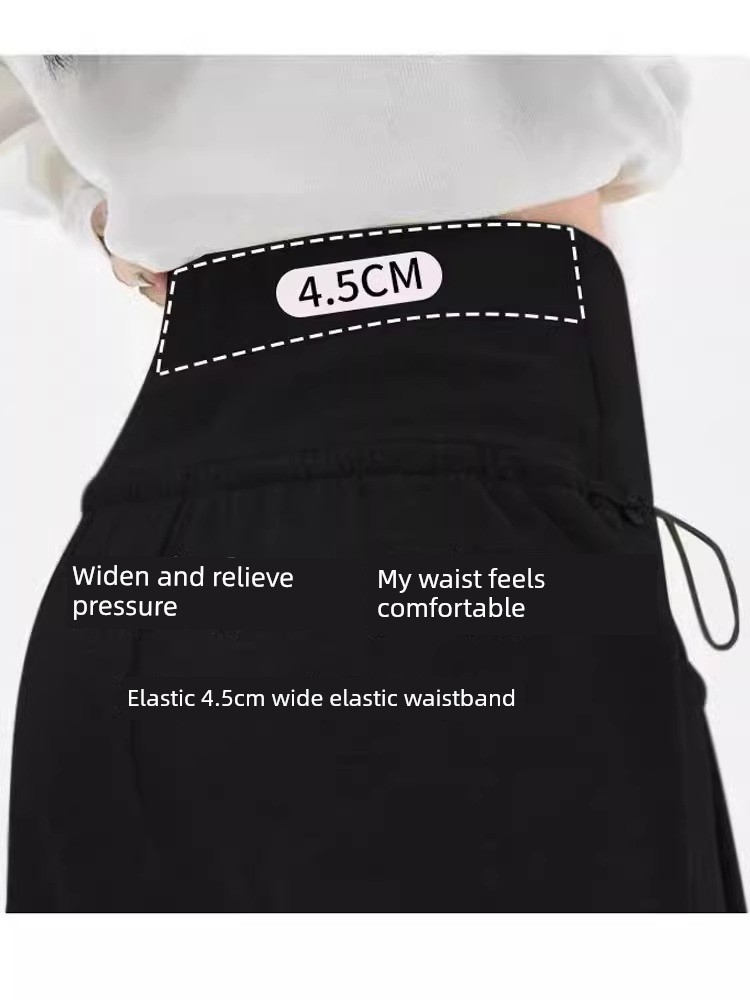 Maternity Pants for Autumn, Black Straight-Leg Pants for Outdoor Wear, 2026 New Style, Low-Waist, Non-Tight on the Belly, Summer Wide-Leg Pants, Autumn Wear — 4