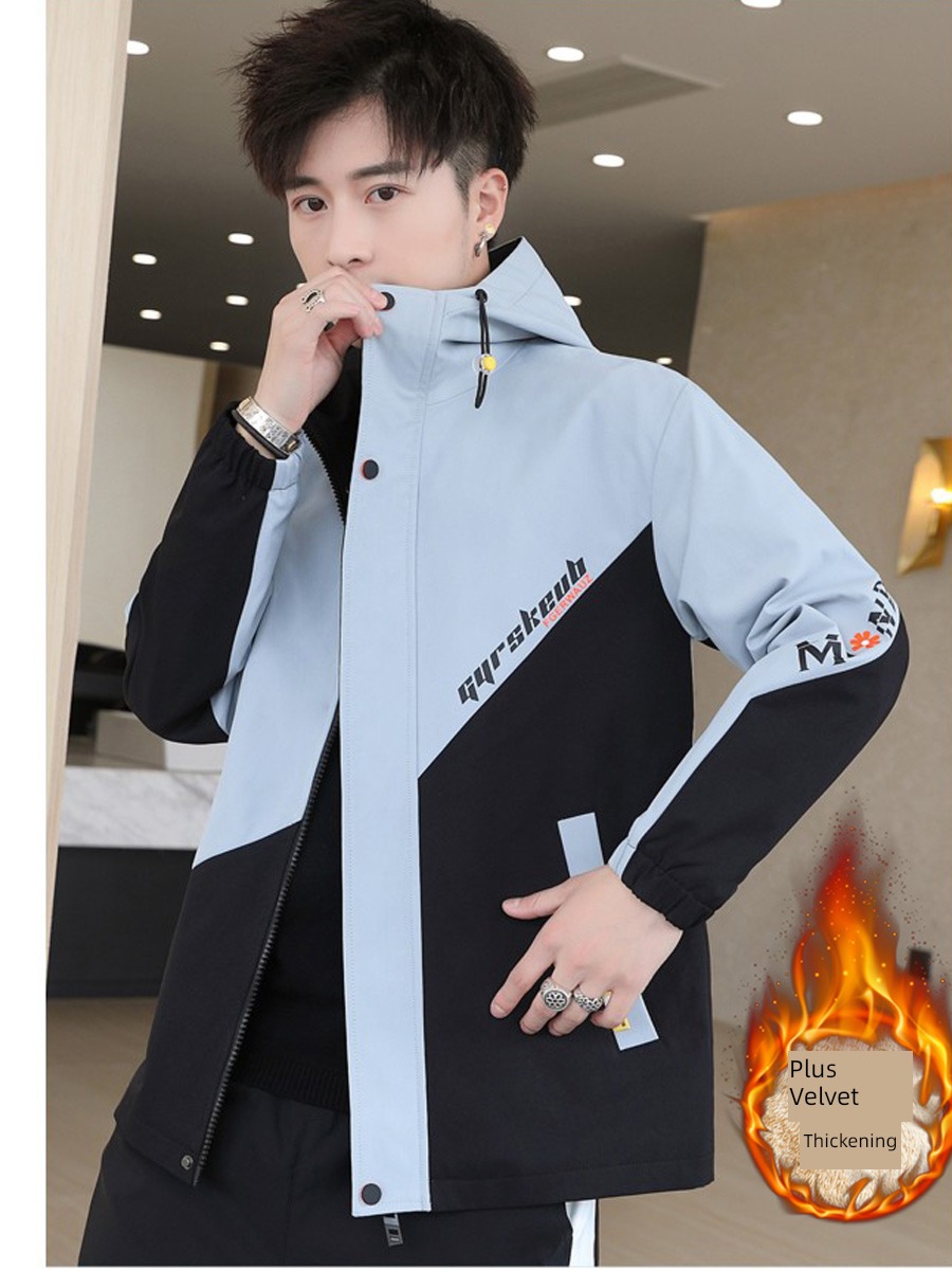 winter trend handsome middle school student Coat man loose coat