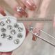 Blasting Huazi cut nail art pile diamond jewelry high quality bottomless support white finished diamond ball pile diamond nail jewelry