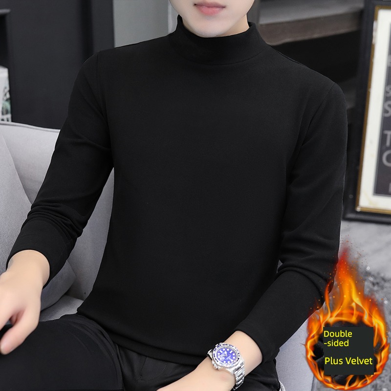 Long sleeve Half high collar teenagers two-sided Derong Undershirt