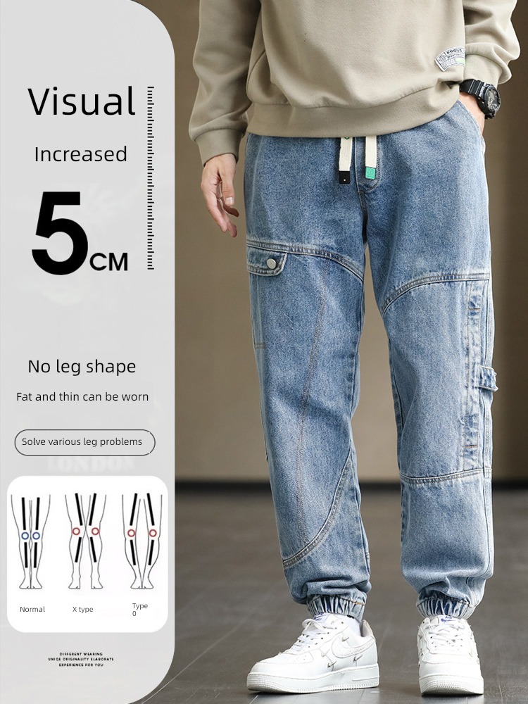 NGGGN Spring and Autumn Men's style work clothes leisure time Jeans