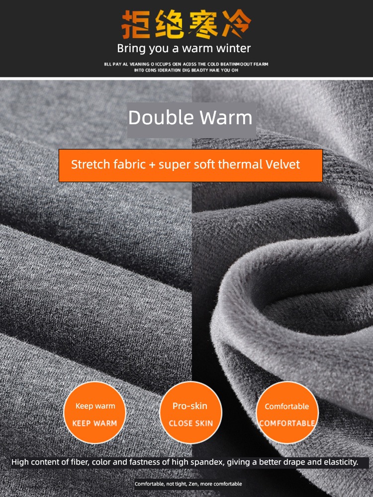 NGGGN Plush thickening keep warm Men's style leisure time sweatpants