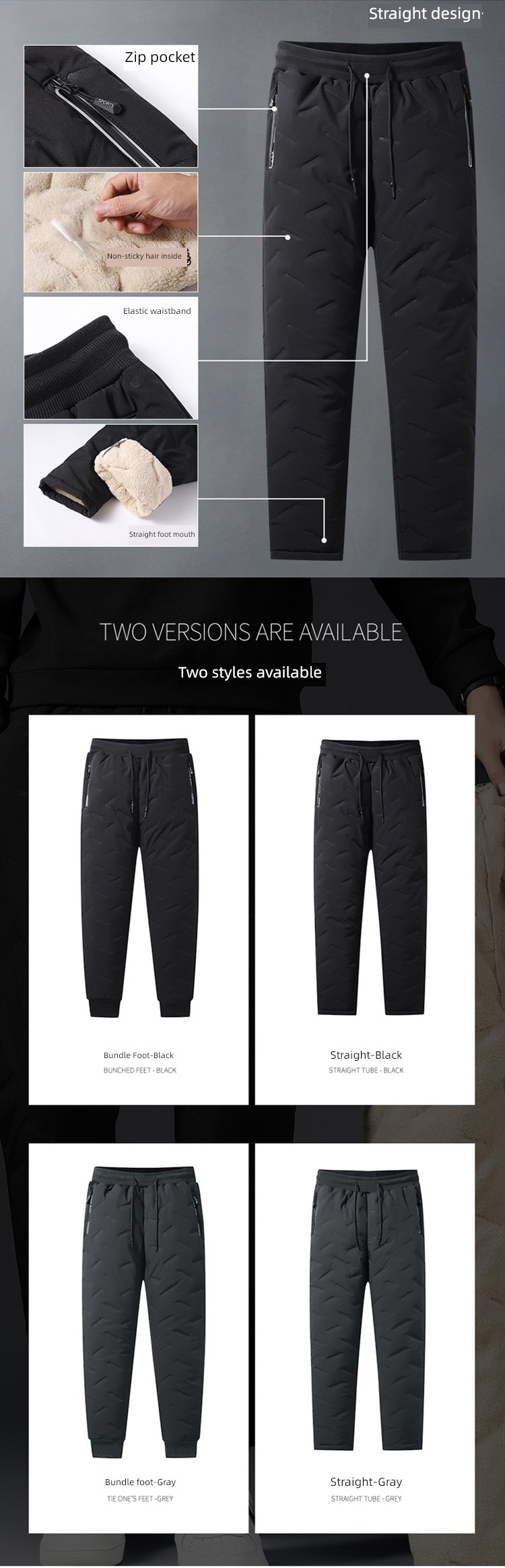 keep warm Plush thickening waterproof leisure time motion trousers