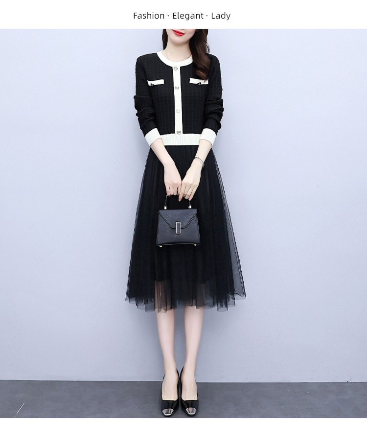Little fragrance ma'am Autumn and winter Show thin sweater Fake two