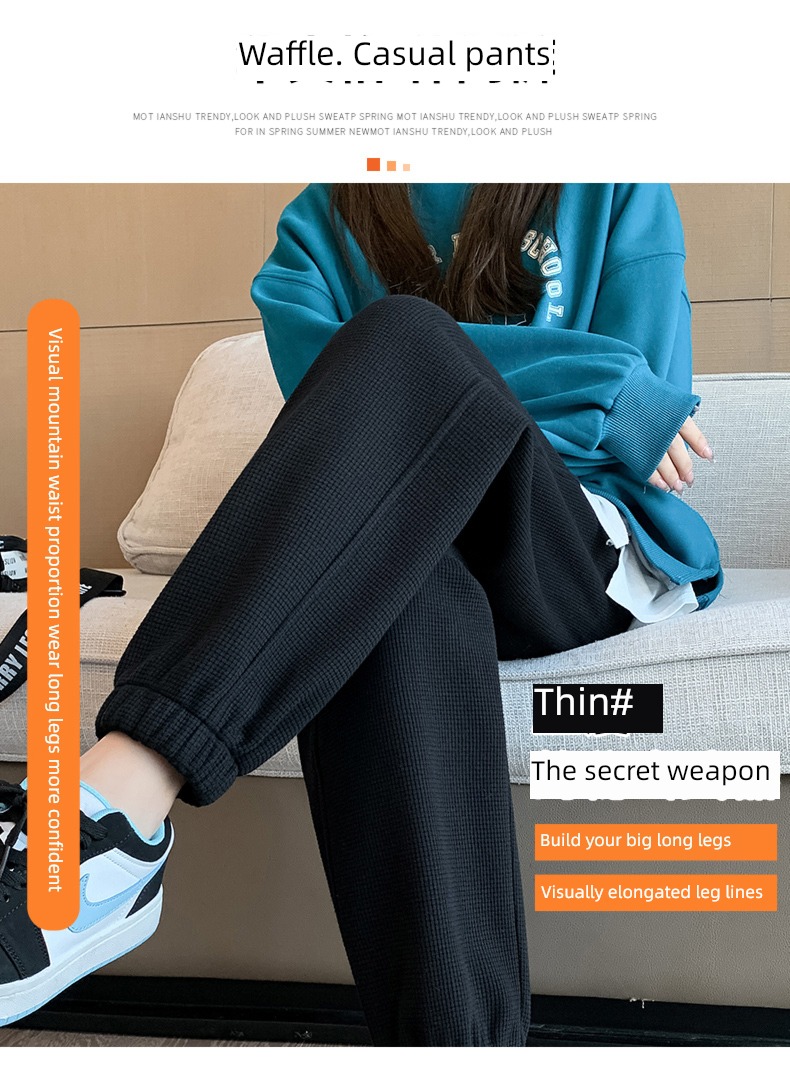 Wolfgang winter Plush Tie one's feet leisure time Sports pants