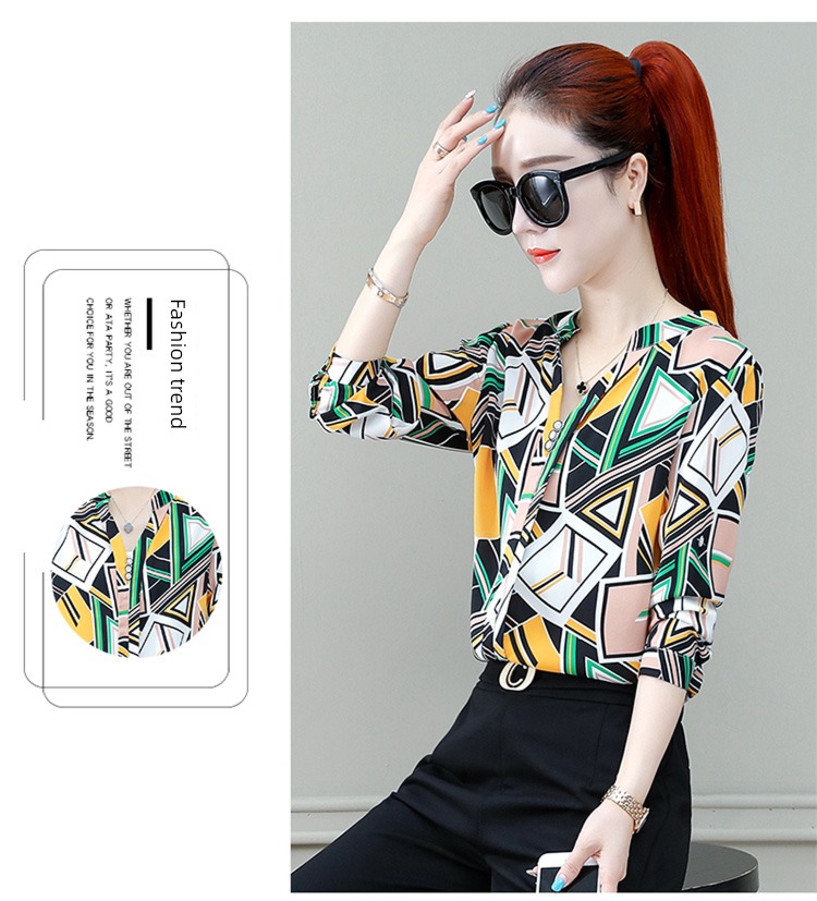 Stylish and versatile Long sleeve jacket Women Chiffon shirt