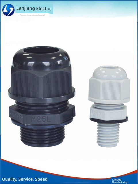 Lanjiang Joint M Tooth Metric Nylon Cable Waterproof Connector IP68 Sealed Clamping Plastic Head ROHS Fixing Head