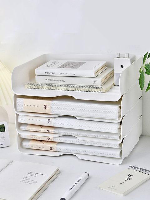 Transparent desktop file storage rack storage rack office desk book acrylic drawer information sorting box