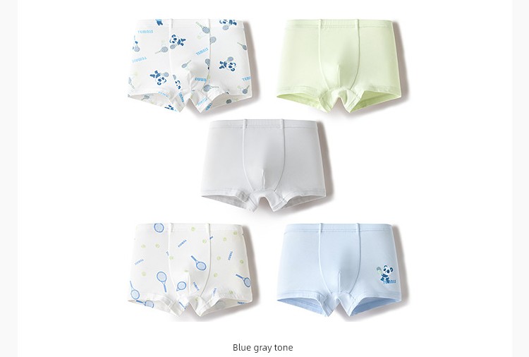 Balabala Children's Cotton Underwear, Girls' Briefs, Boys' Boxer Shorts, Class a Antibacterial, Five-Pack for Older Children — 35