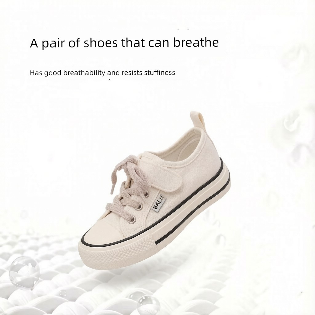 Kindergarten Indoor Shoes for Boys, Soft-Soled Non-Slip Canvas Shoes, Boys' Toddler Shoes, White Shoes for Entering Kindergarten, 2026 New Model — 3