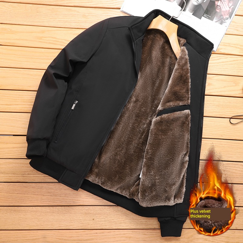 NGGGN Autumn and winter man leisure time middle age loose coat