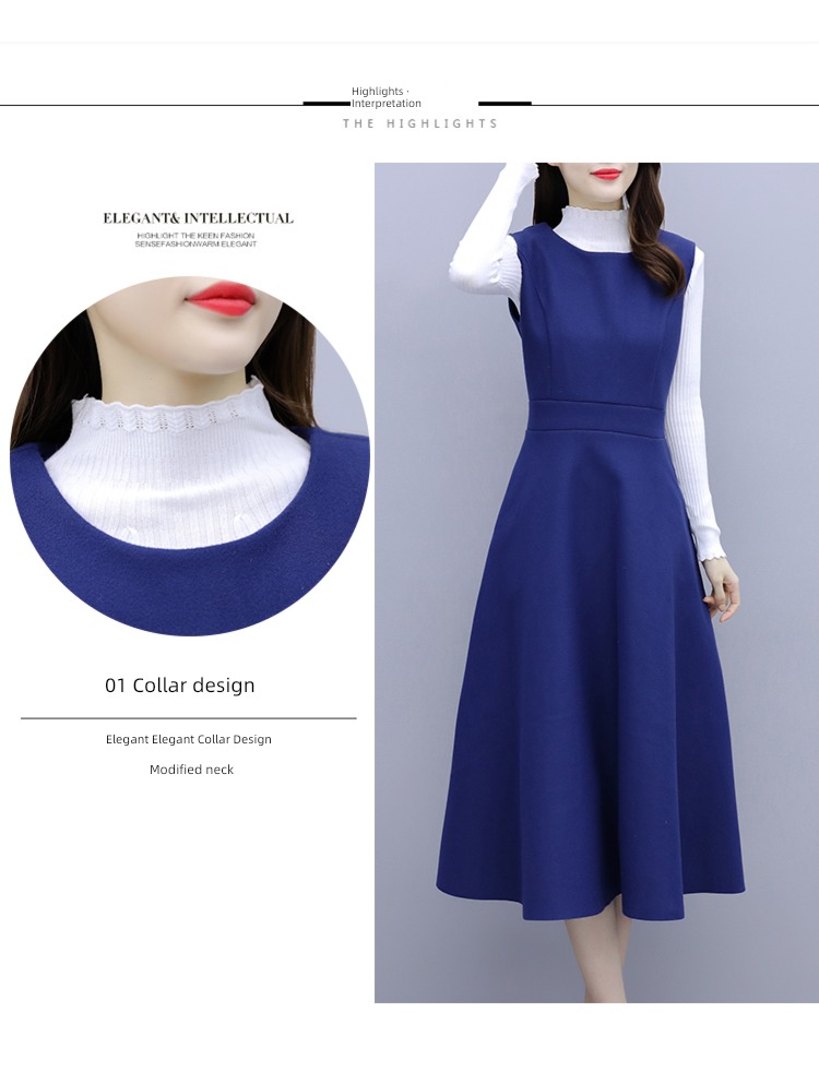 French Wool Undershirt Long sleeve Two piece suit straps