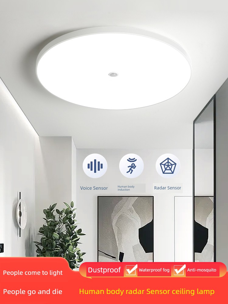 Ultra-Thin Aisle Infrared Radar Sensor Smart Ceiling Lamp