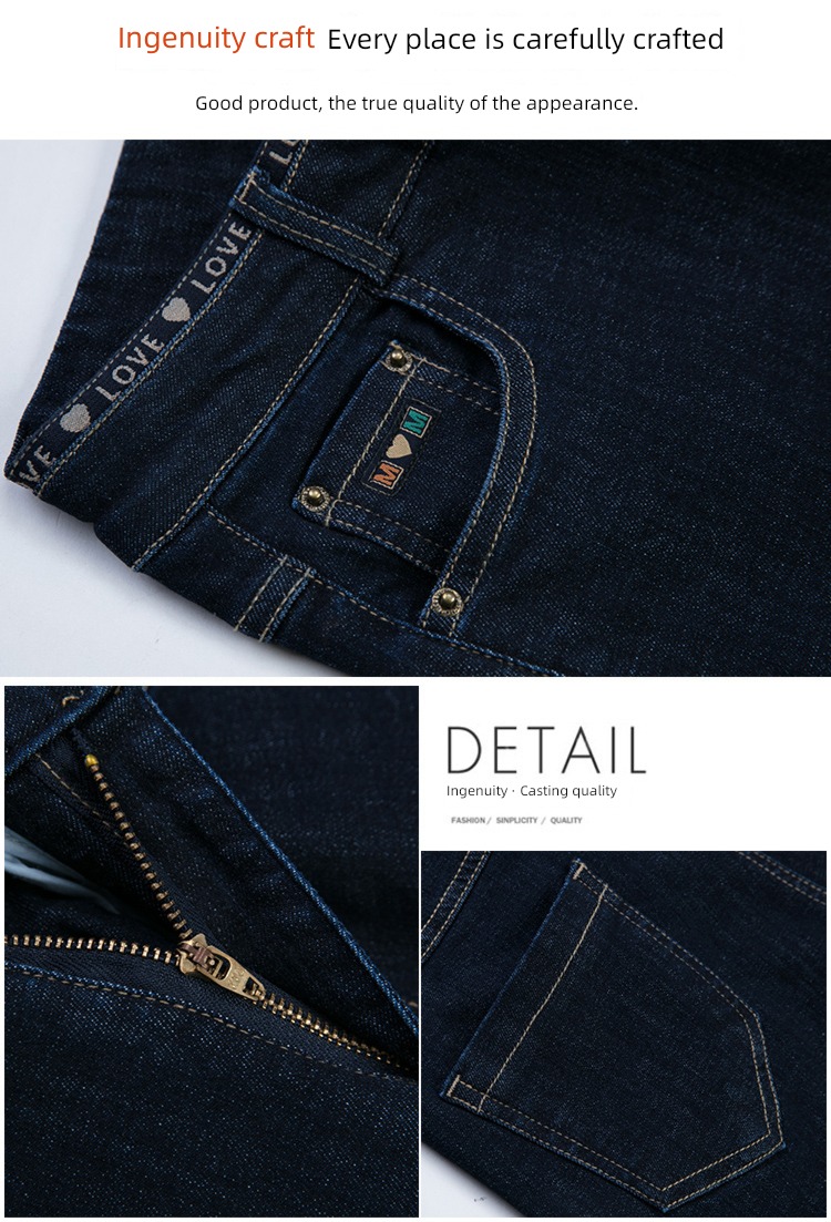 middle age High waist easy mom spring and autumn ma'am Jeans