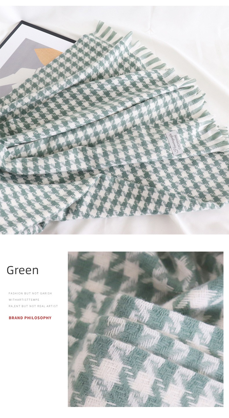 plover ins girl student Autumn and winter Korean version lattice scarf