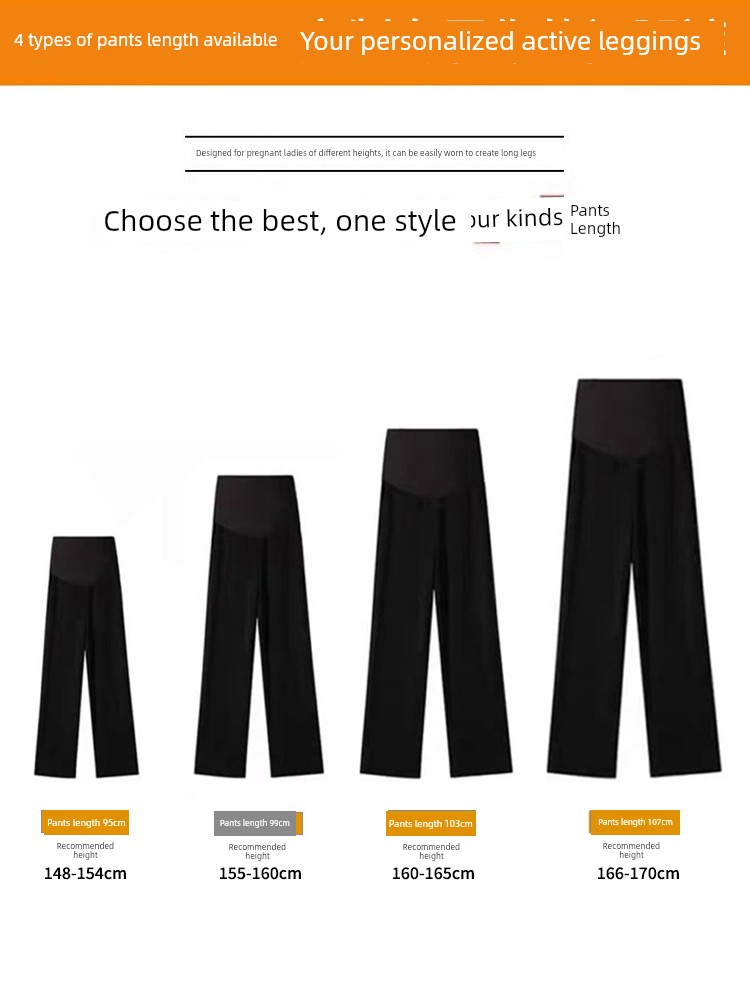 Maternity Pants for Autumn, Straight-Leg, Belly-Supporting, Suit-Style, 2026 New Model, Petite Wide-Leg Long Pants for Pregnancy, Spring and Autumn — 13