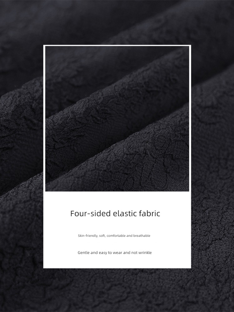 Blue language temperament V-neck Fat mm Close your waist jacquard weave Little black dress