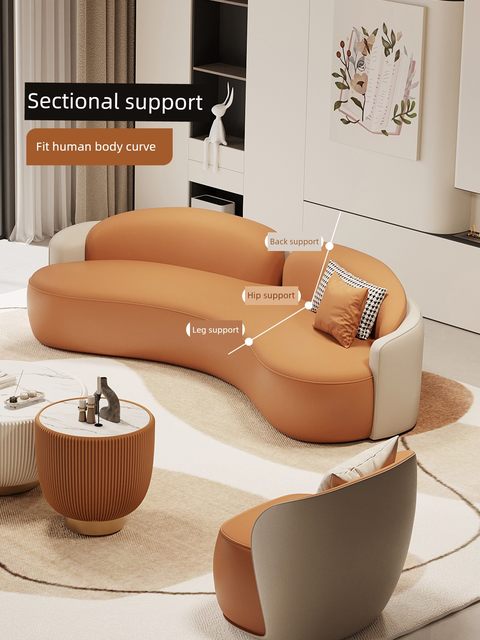 Beauty salon lounge area Hotel lobby small apartment clothing store billiard hall office reception internet celebrity curved sofa