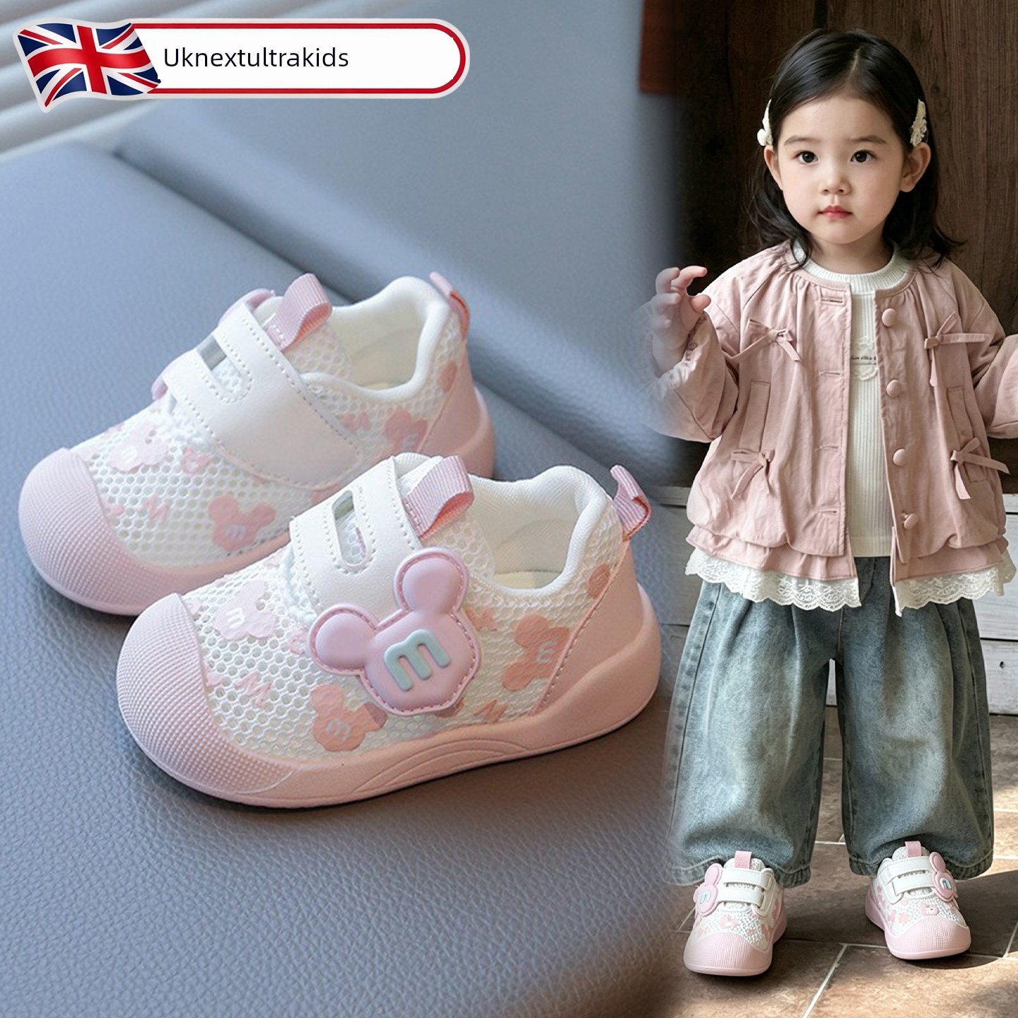 British Nu Baby Toddler Shoes for Girls, Spring and Autumn Functional Shoes for One-Year-Old Children, Soft-Soled, Breathable, Non-Slip for Infants and — 5