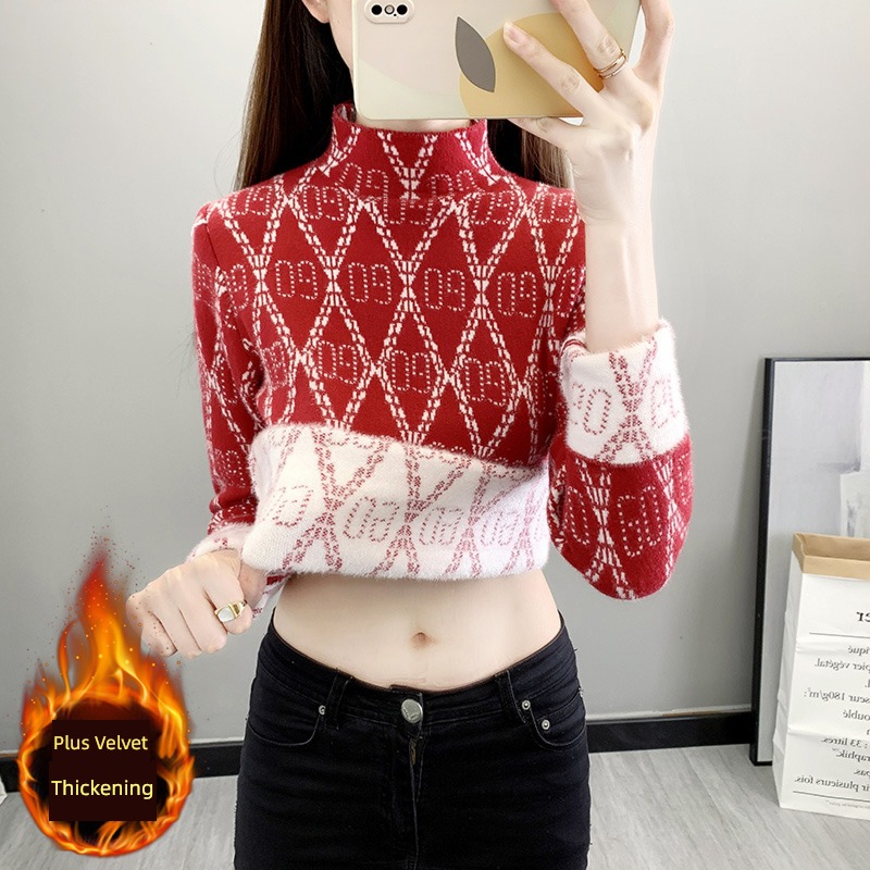High collar one cardigan Hot money Self-cultivation Undershirt